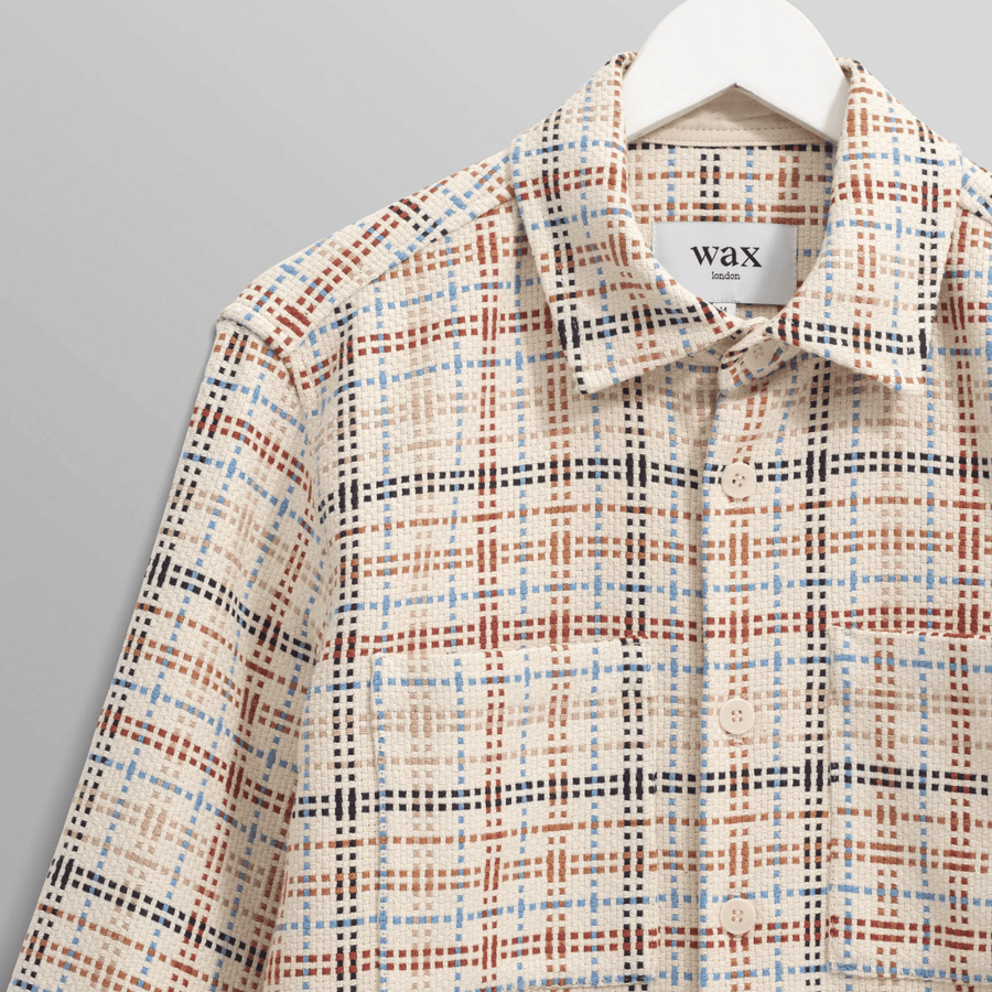 Wax London • Whiting Overshirt • Ecru/Multicolour Yard Check