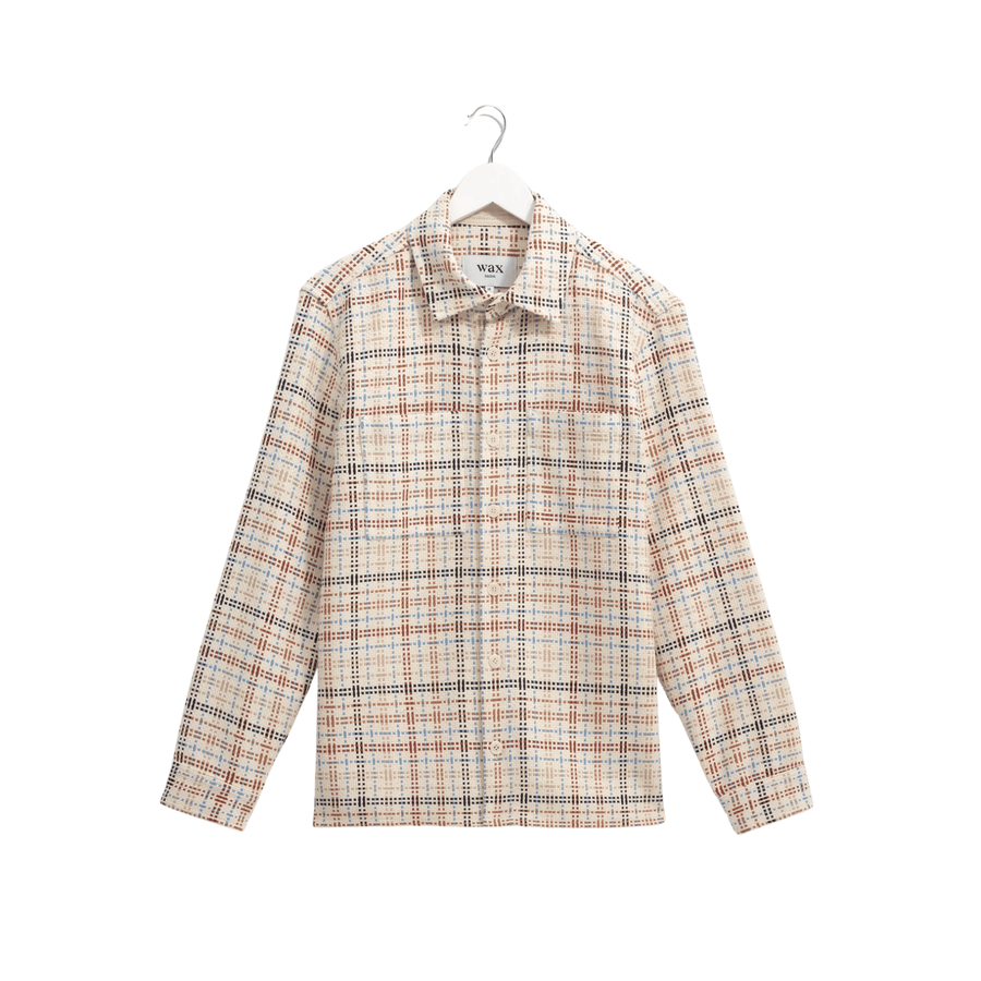 Wax London • Whiting Overshirt • Ecru/Multicolour Yard Check