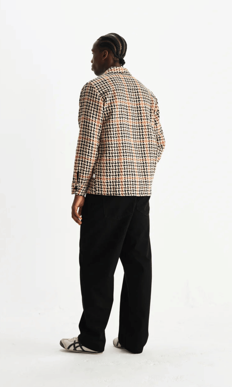 Wax London • Whiting Overshirt • Natural Houndstooth Weave
