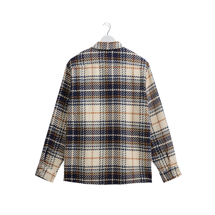 Wax London • Whiting Overshirt • Navy/Multi Charlton Check