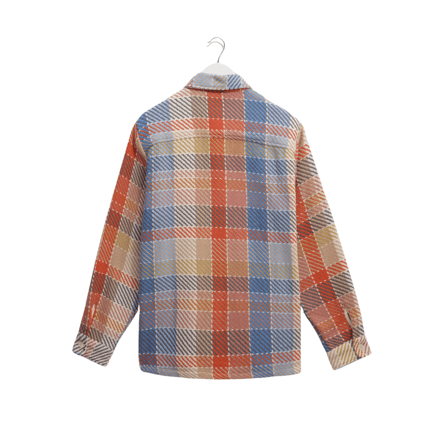 Wax London • Whiting Overshirt • Orange/Blue Pike Check