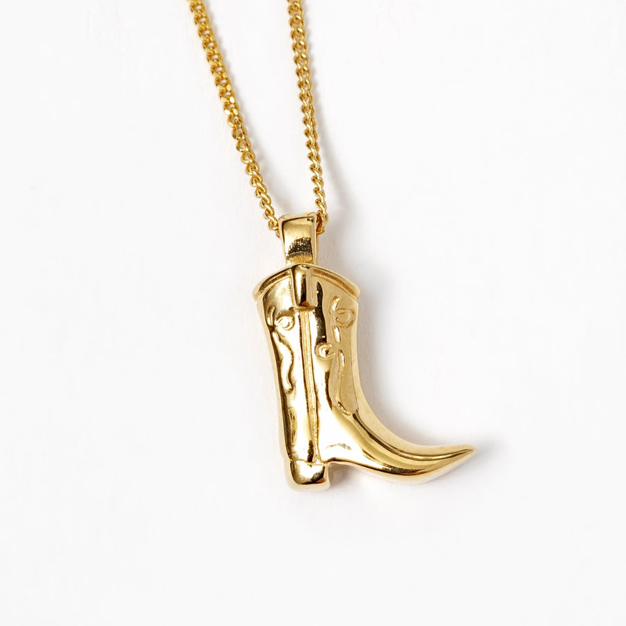 Wolf Circus • Cowboy Boot Charm Necklace • Gold