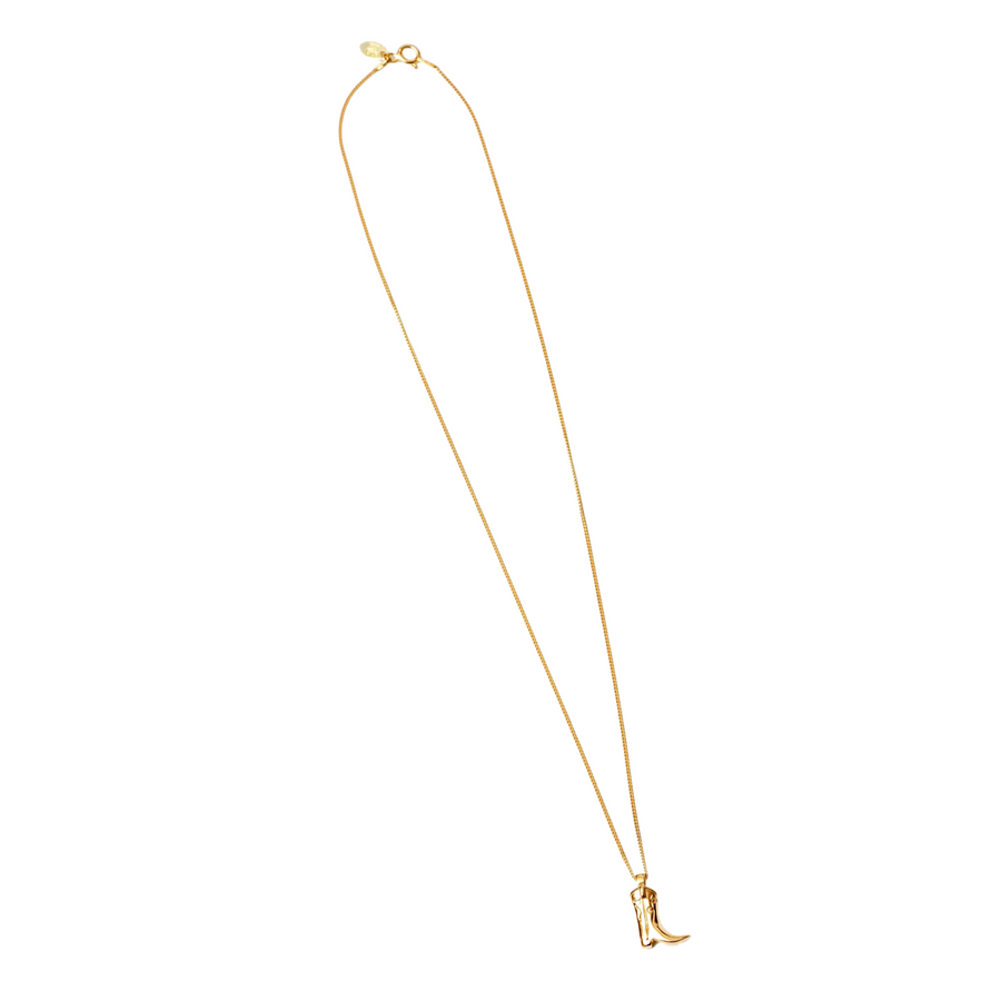 Wolf Circus • Cowboy Boot Charm Necklace • Gold